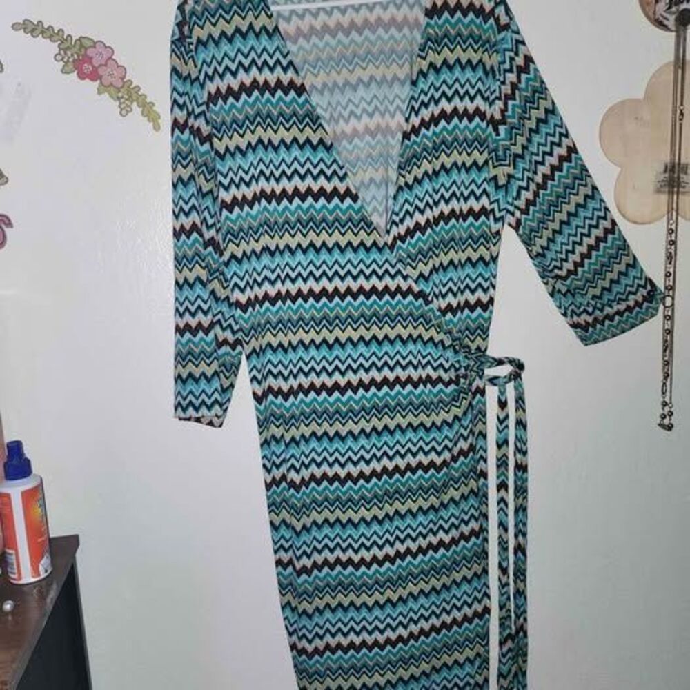 Emma & Michele 3X Chevron Wrap Dress